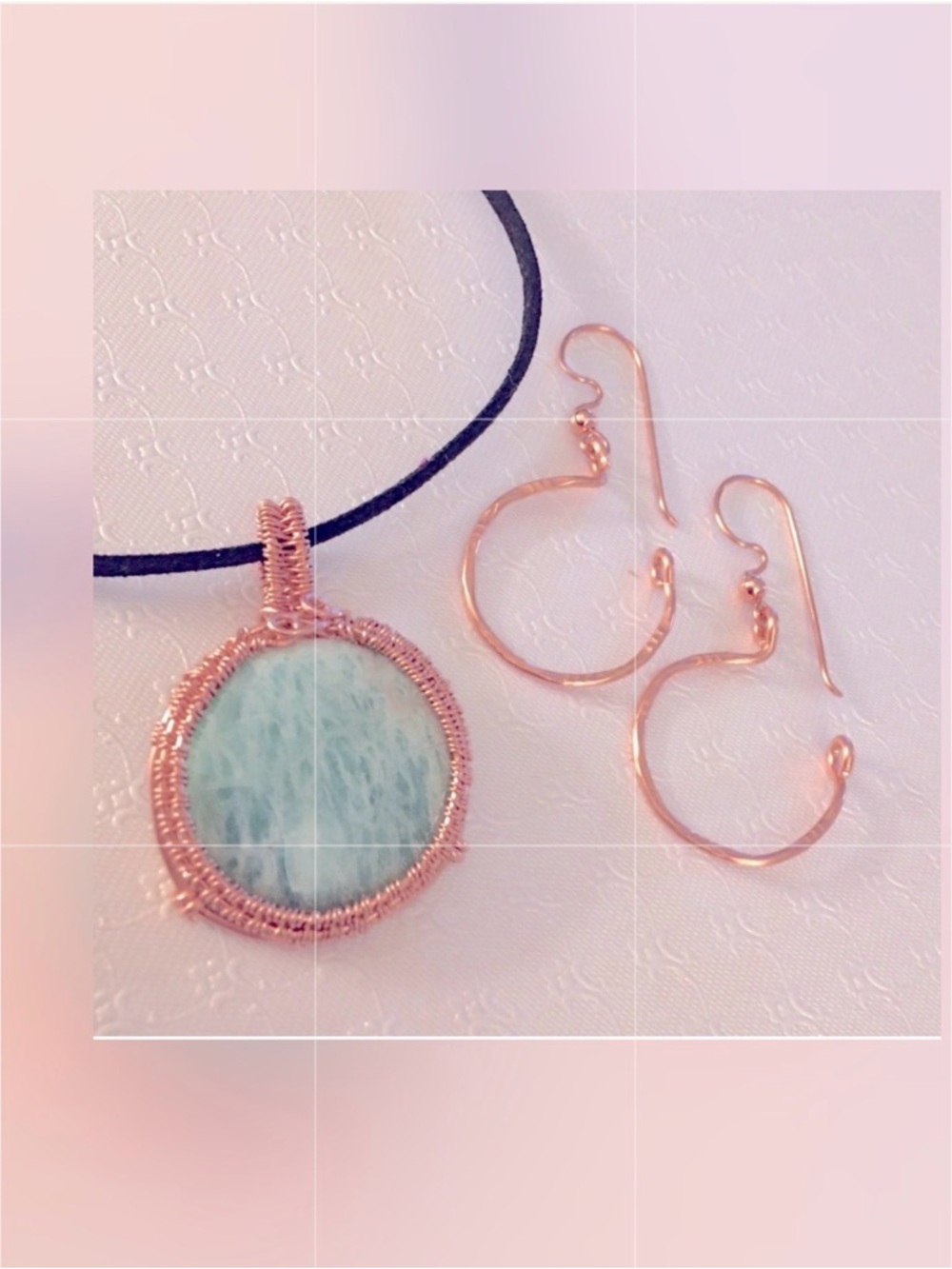 Aquamarine Stone Handmade with matching Earrings